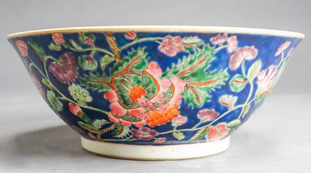 CHINESE BLUE GROUND ENAMEL DECORATED