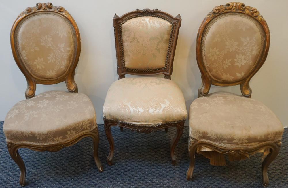 LOUIS XV STYLE PARTIAL GILT AND