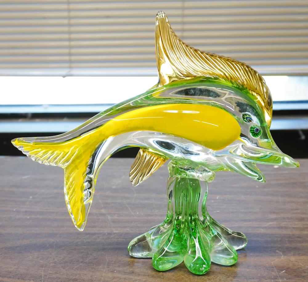 MURANO TYPE GLASS FISH H 10 IN  32ca01