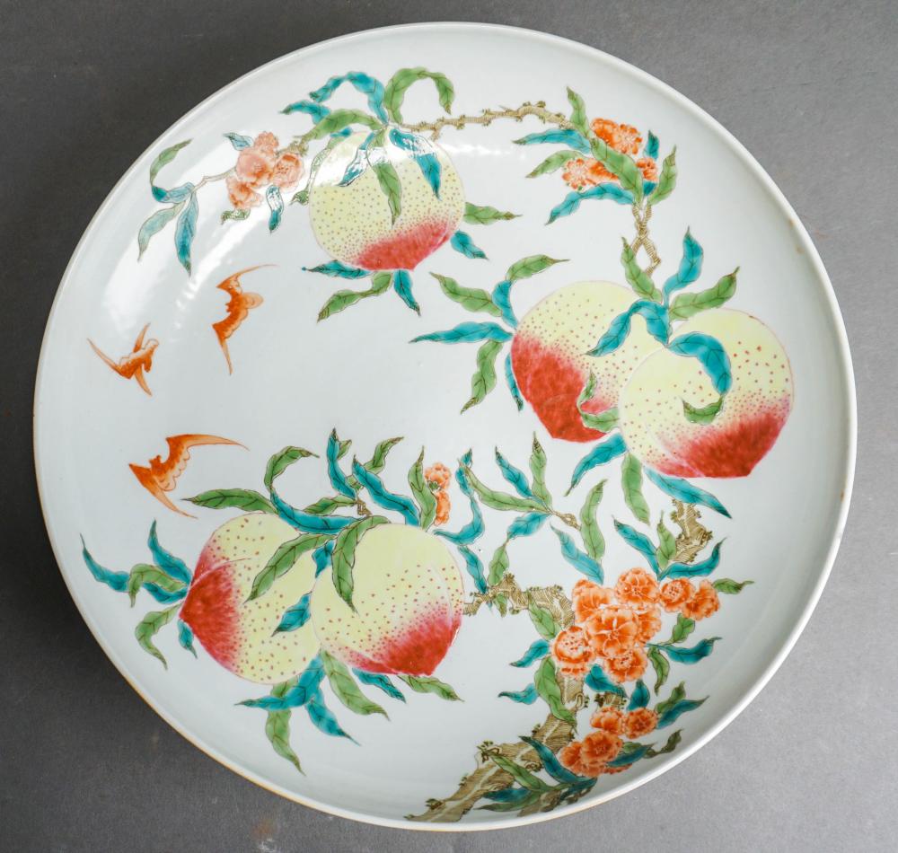 CHINESE PEACH DECORATED PORCELAIN
