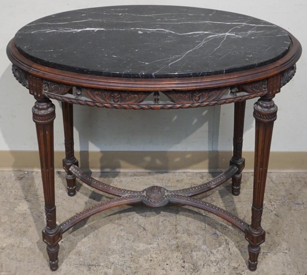 LOUIS XVI STYLE MARBLE TOP COFFEE