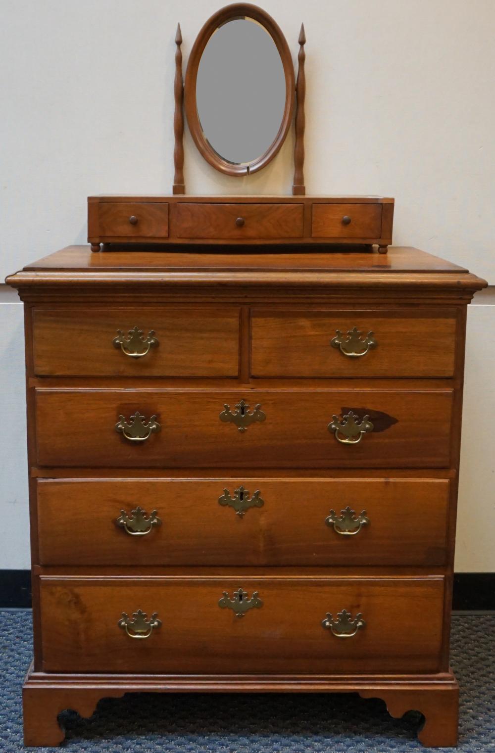 CHIPPENDALE STYLE WALNUT CHEST