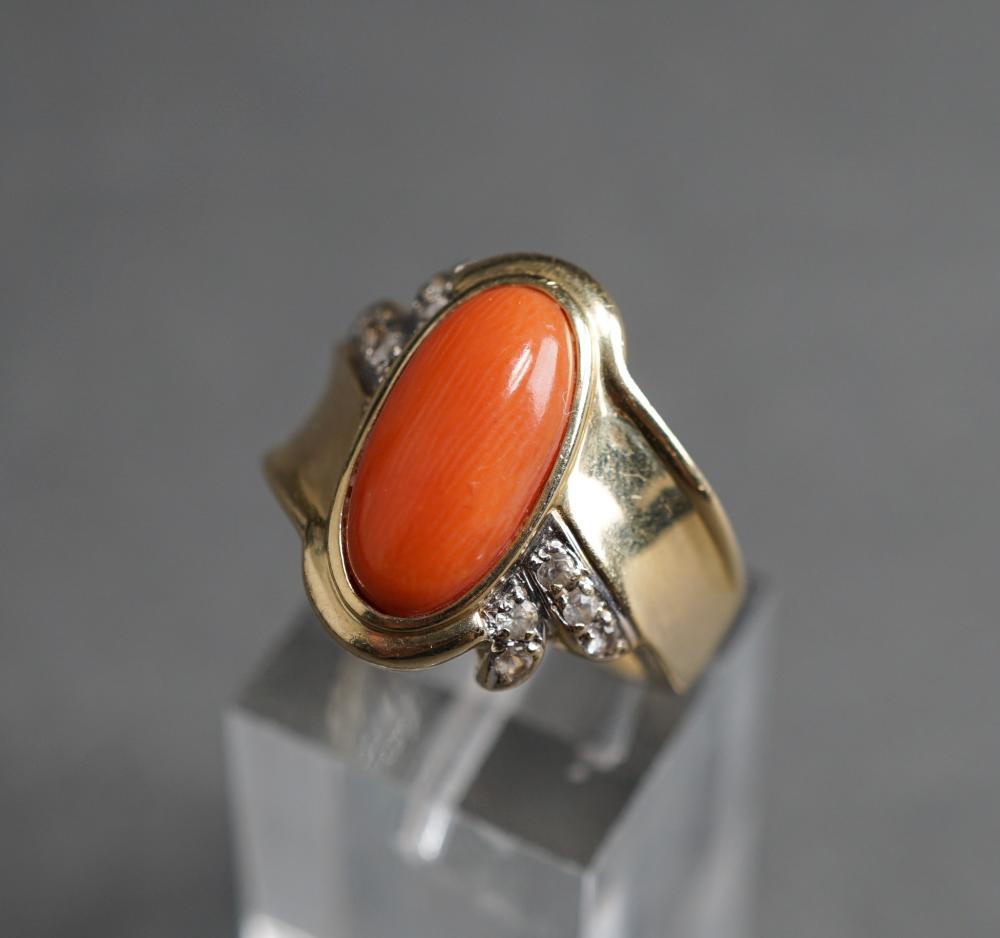 14 KARAT YELLOW GOLD CORAL AND 32cad2