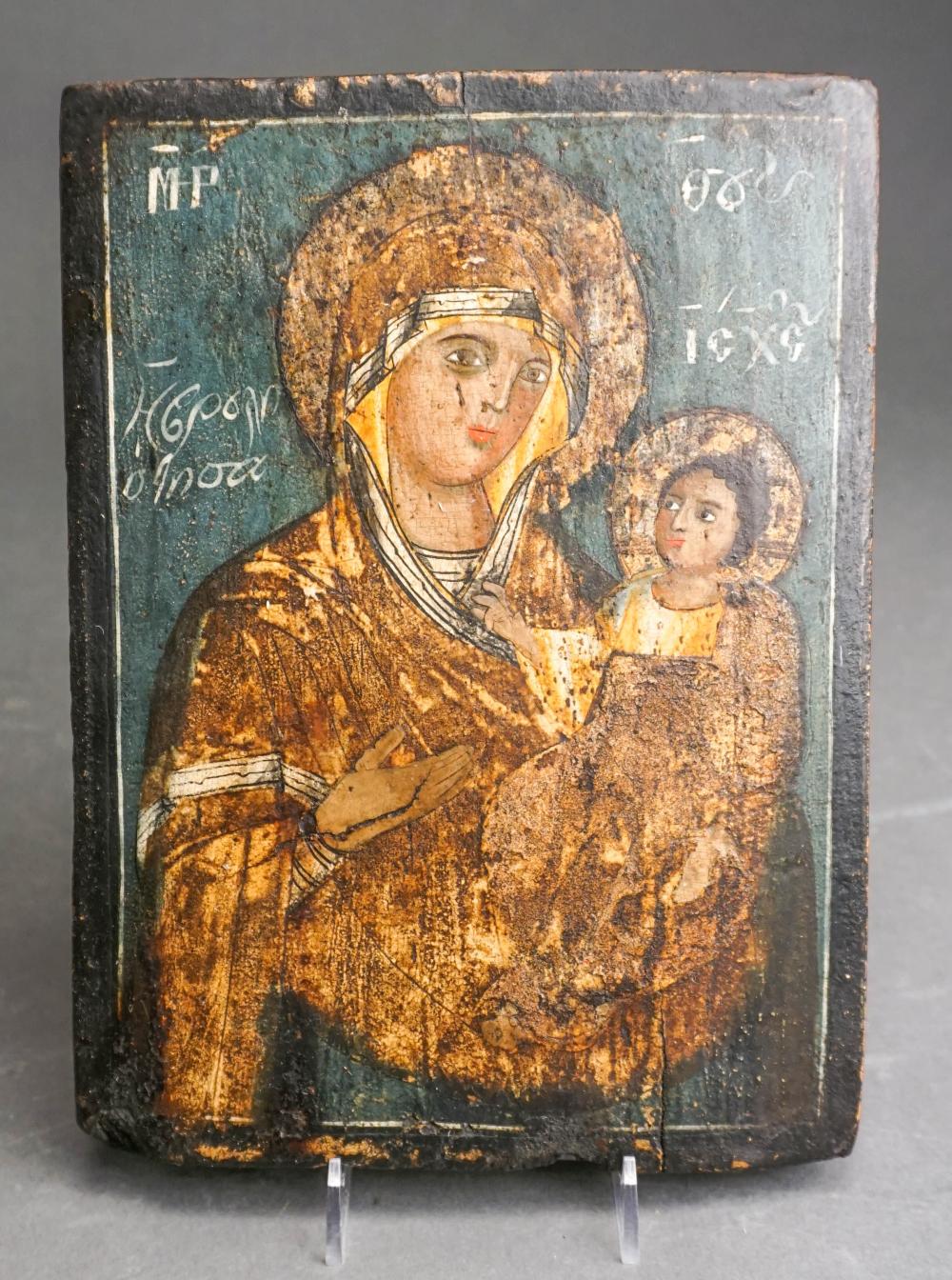 HAND PAINTED ICON OF MARY AND ROMAN