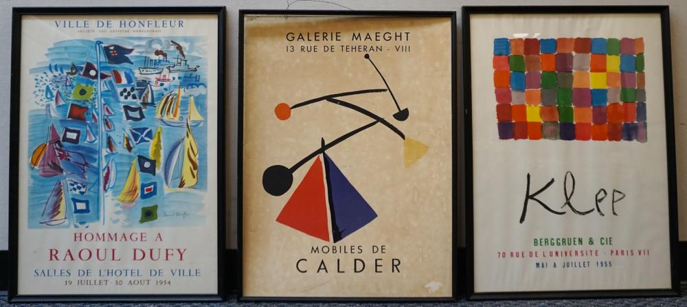 THREE MUSEUM POSTER PRINTS, FRAME
