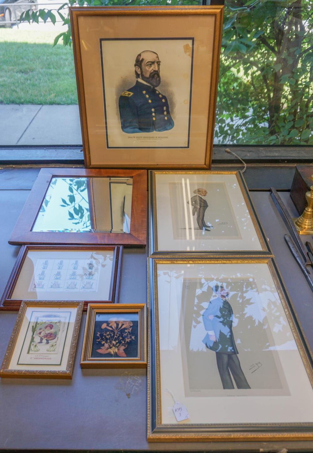 COLLECTION OF SIX FRAMED WORKS