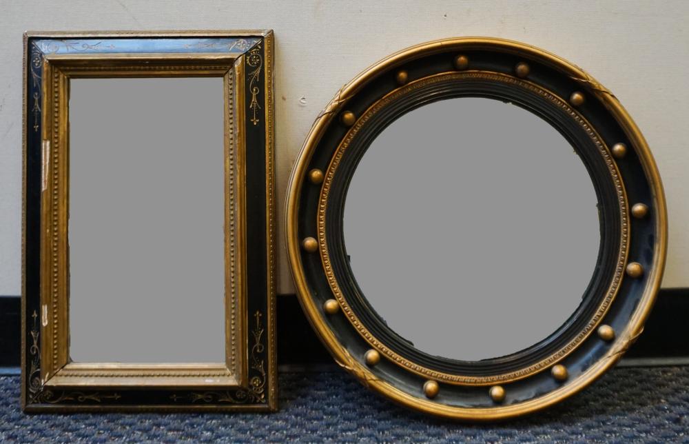 TWO GILT AND EBONIZED GESSO MIRRORS  32cc46