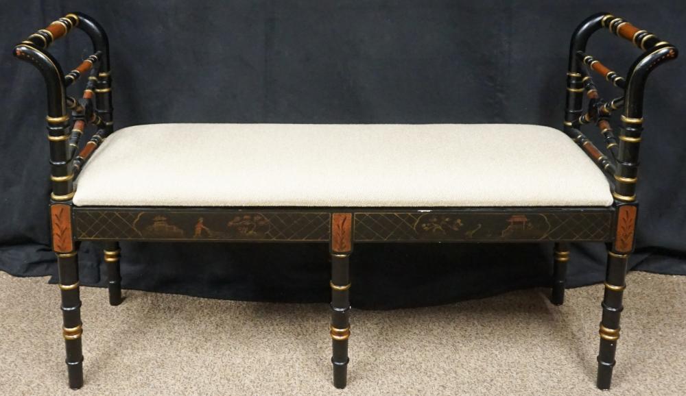 REGENCY STYLE PAINTED WOOD UPHOLSTERED 32cc8e