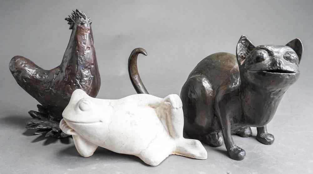 BRONZE FIGURE OF A CAT, PATINATED