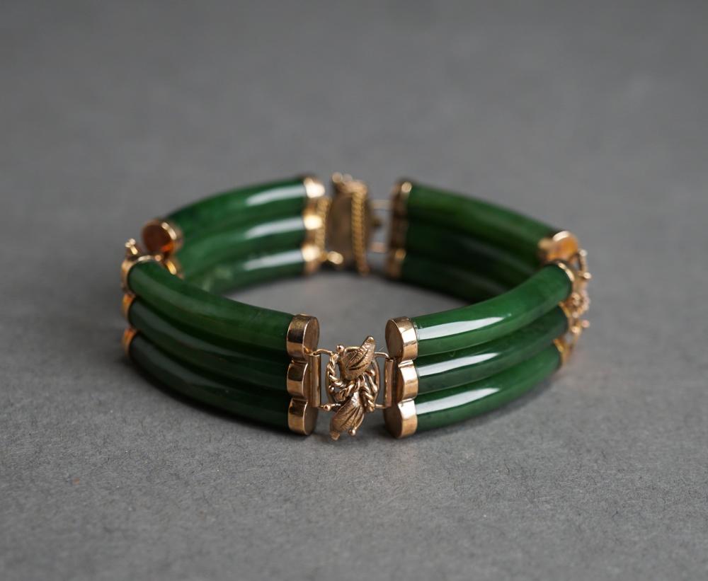 YELLOW GOLD AND NEPHRITE JADE BRACELET  32ccbf