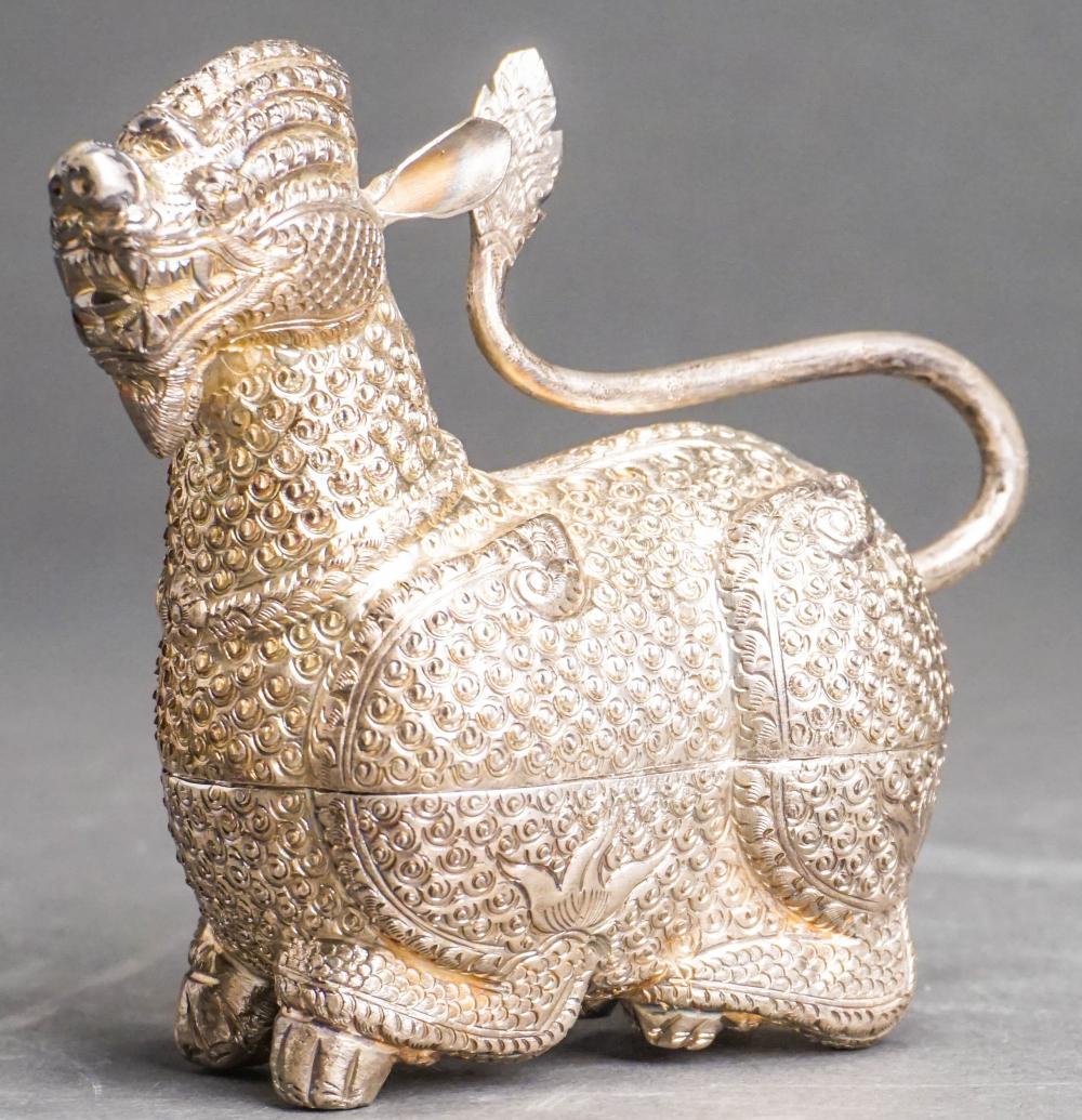 CAMBODIAN 900-SILVER CHASED TIGER-FORM