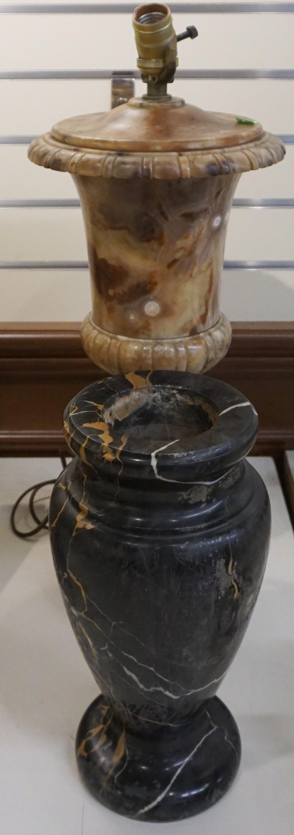 ALABASTER URN MOUNTED AS A LAMP