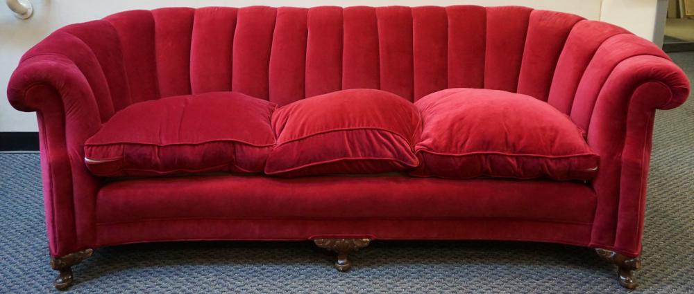 QUEEN ANNE STYLE MAHOGANY VELVET 32cdc4