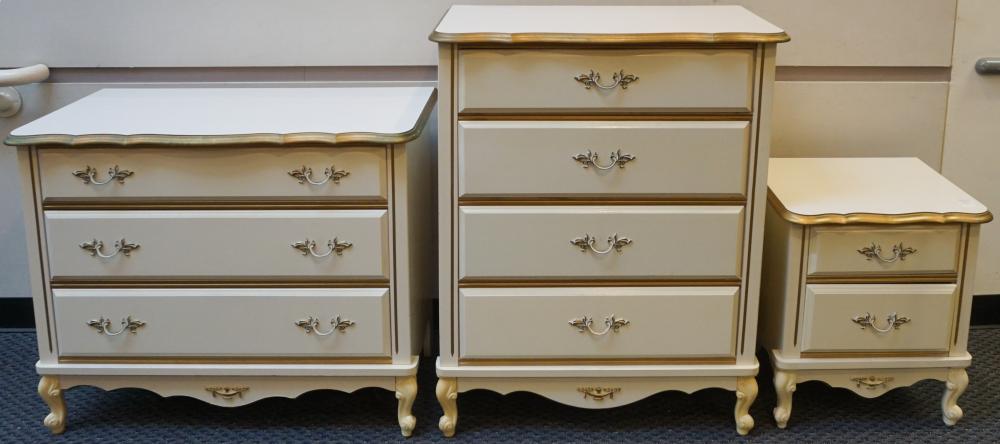 PROVINCIAL STYLE WHITE AND GOLD PAINTED