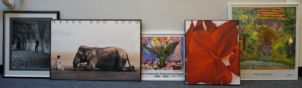 FIVE ASSORTED FRAMED WORKS OF ARTFive