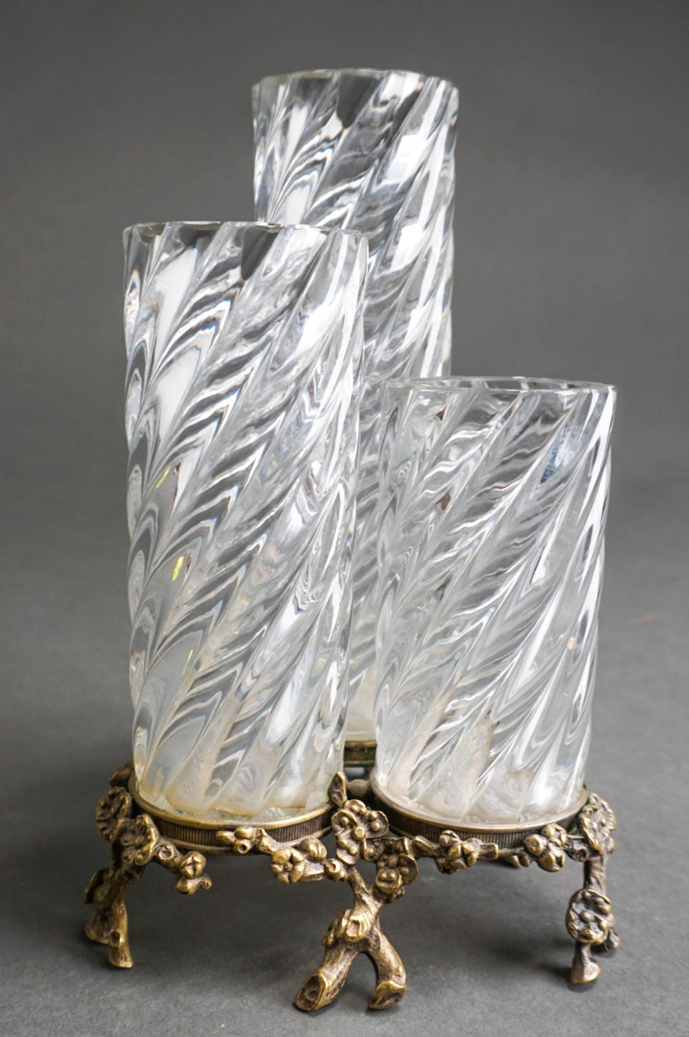 THREE BACCARAT CRYSTAL VASES ON 32ceb0