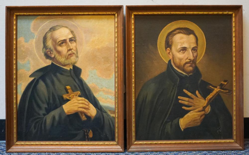 TWO PAINTINGS OF SAINTS, EACH OIL