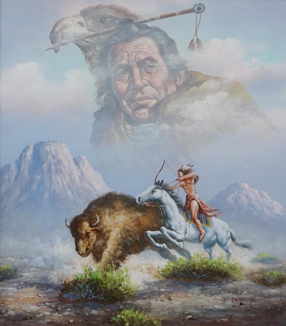 P DENTON AMERICAN INDIAN BUFFALO 32cedd