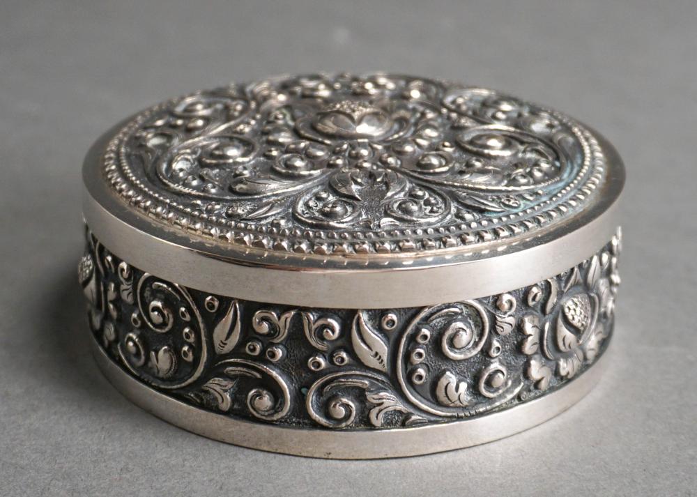 EMBOSSED 800-SILVER DRESSER BOX, 6.5