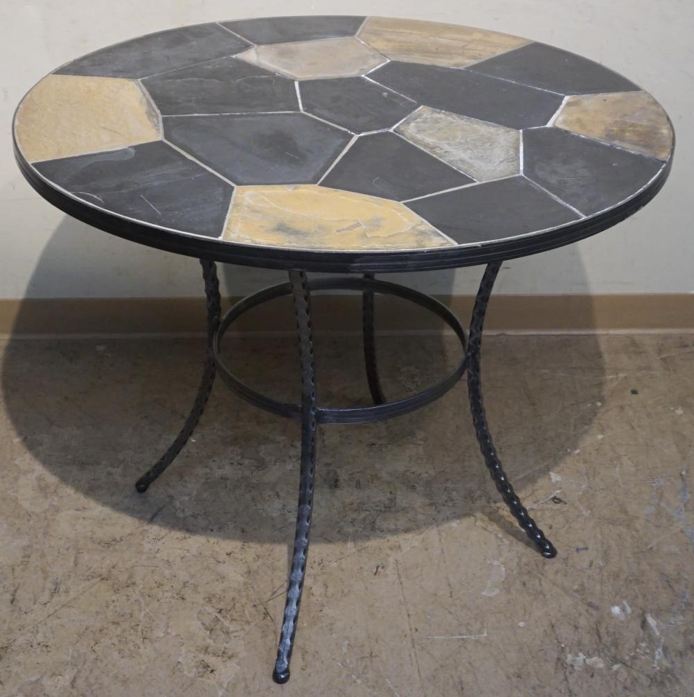 BLACK PAINTED METAL AND STONE INLAID 32cfc2