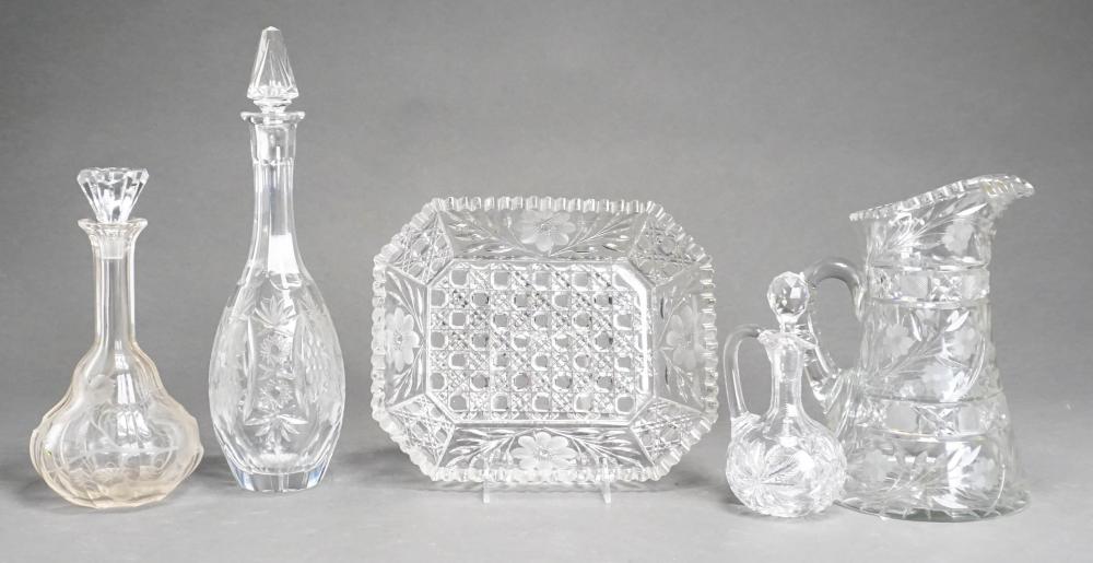 COLLECTION OF FIVE CUT CRYSTAL