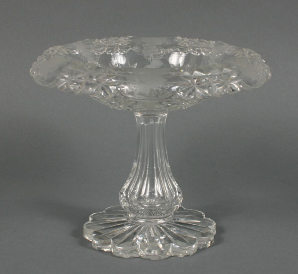 Edwardian glass tazza carved and 510e9
