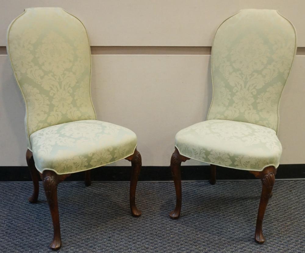 PAIR GEORGIAN STYLE MAHOGANY GREEN