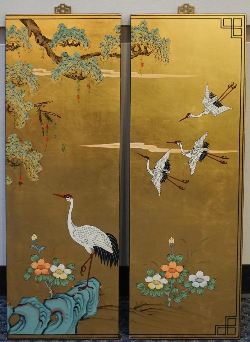 PAIR JAPANESE GILT LACQUER PANELS  32a967