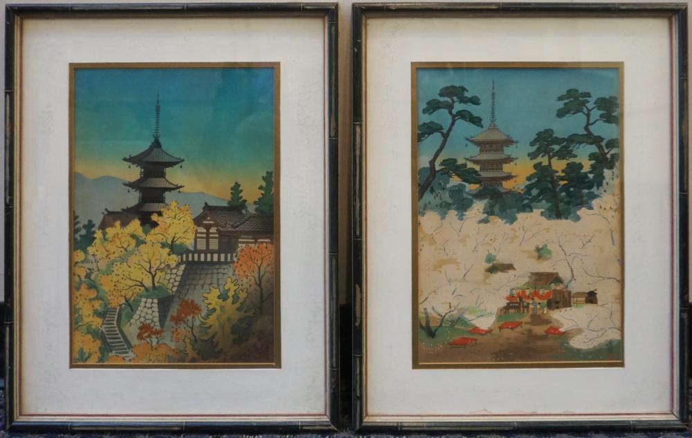 PAIR OF JAPANESE SCHOOL VIEWS 32a962