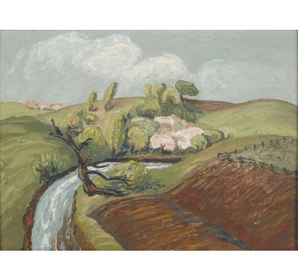 Post impressionist style landscape,