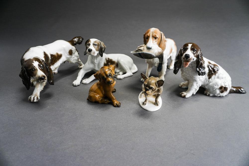 SIX ROSENTHAL FIGURES OF DOGS H