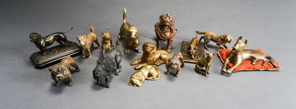 COLLECTION OF 14 BRONZE, BRASS