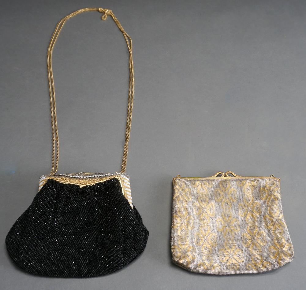 TWO FRENCH BEADED EVENING BAGS