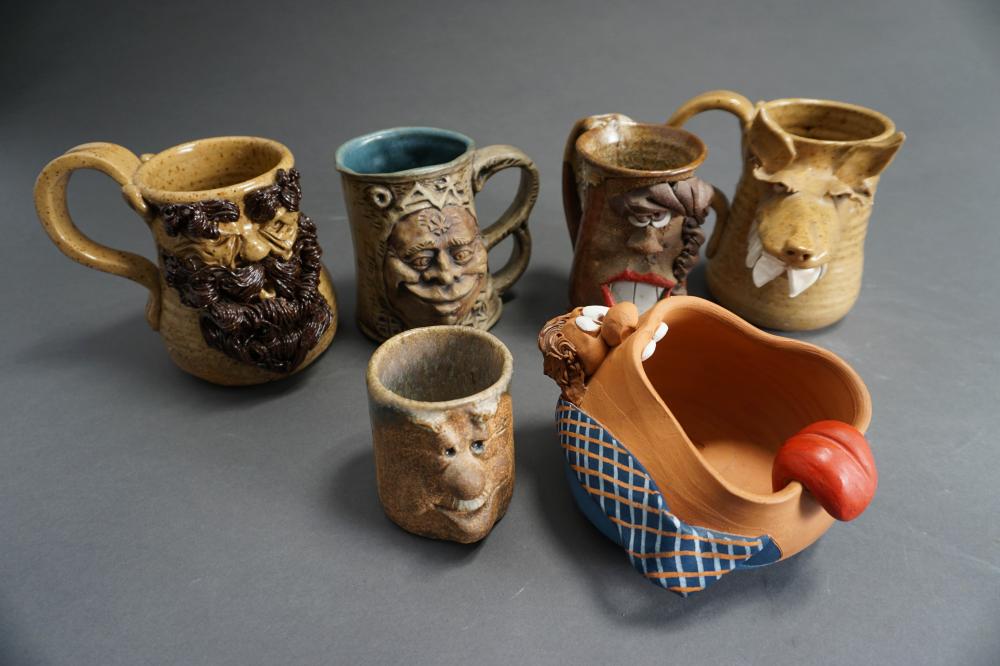 COLLECTION OF SIX GLAZED CERAMIC