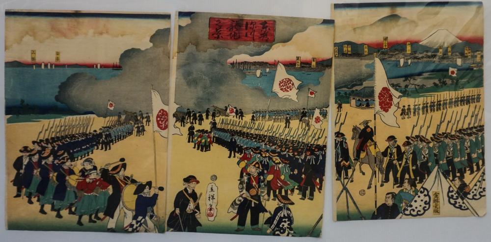 MILITARY FORMATION, JAPANESE TRIPTYCH