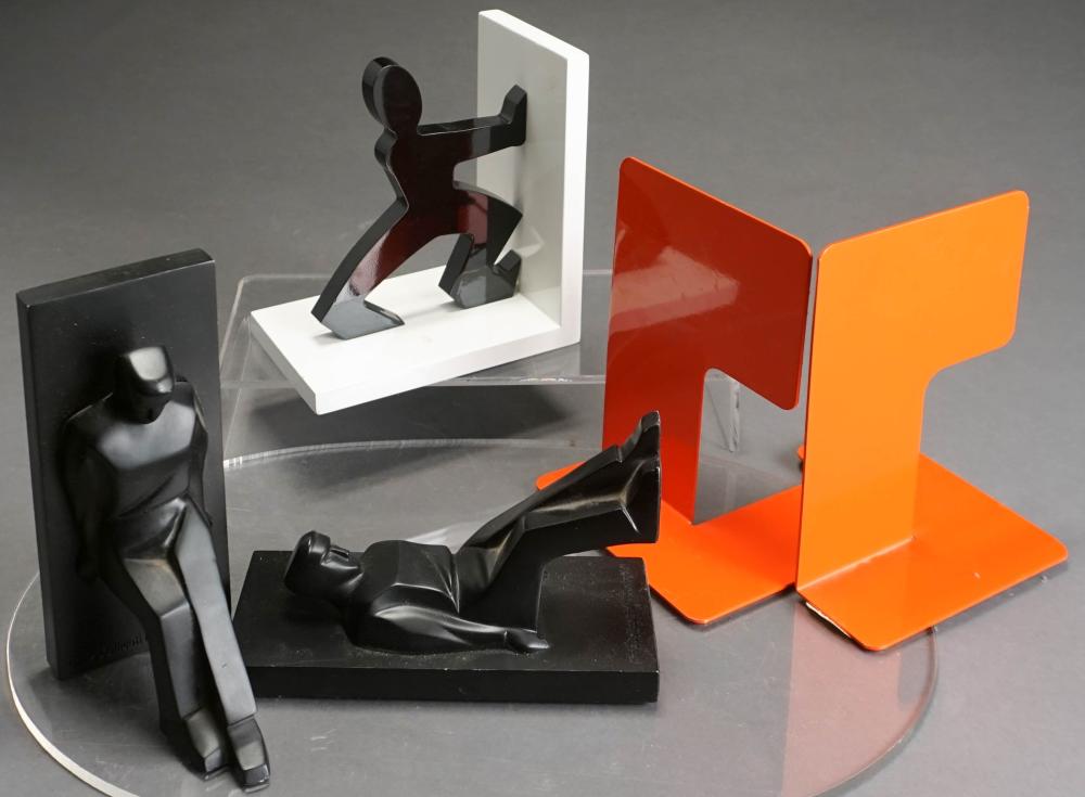 TWO PAIRS MODERNIST STYLE BOOKENDS