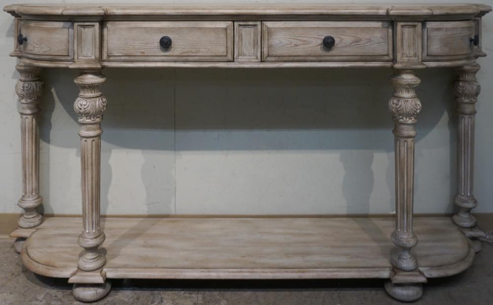 LOUIS XVI STYLE PICKLED OAK CONSOLE