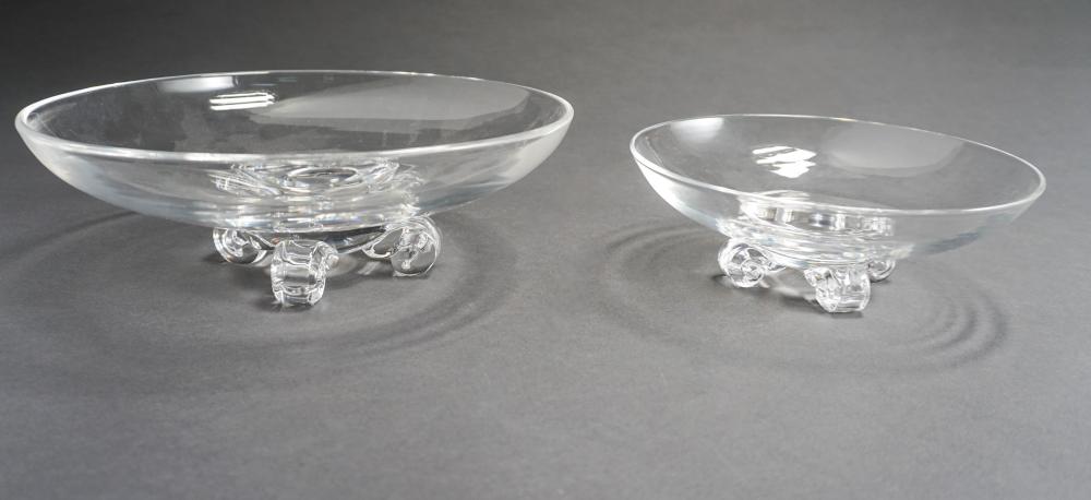 TWO STEUBEN CRYSTAL CENTER BOWLS  32aafe