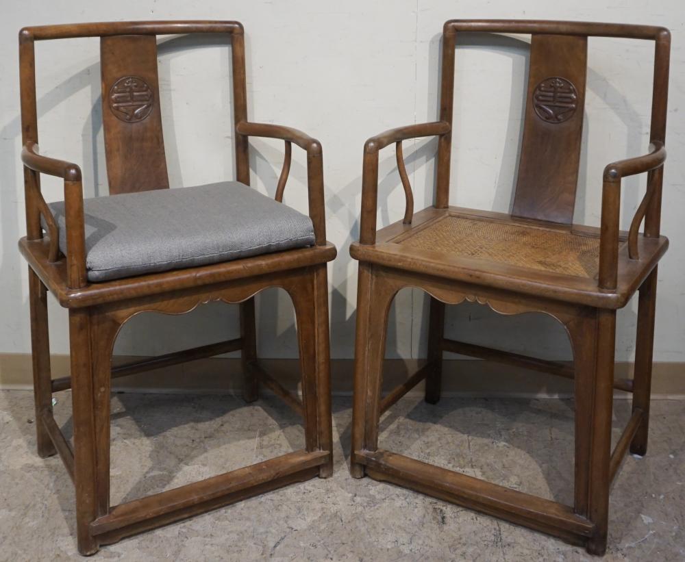 PAIR OF CHINESE HARDWOOD ARMCHAIRSPair