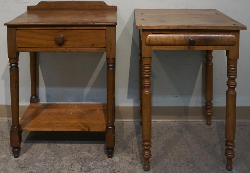 TWO FEDERAL STYLE WALNUT SIDE TABLES,