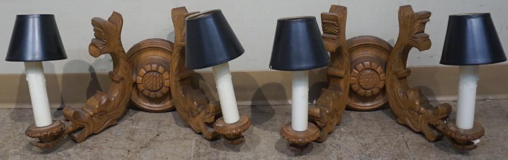 PAIR OF CONTEMPORARY CARVED FRUITWOOD