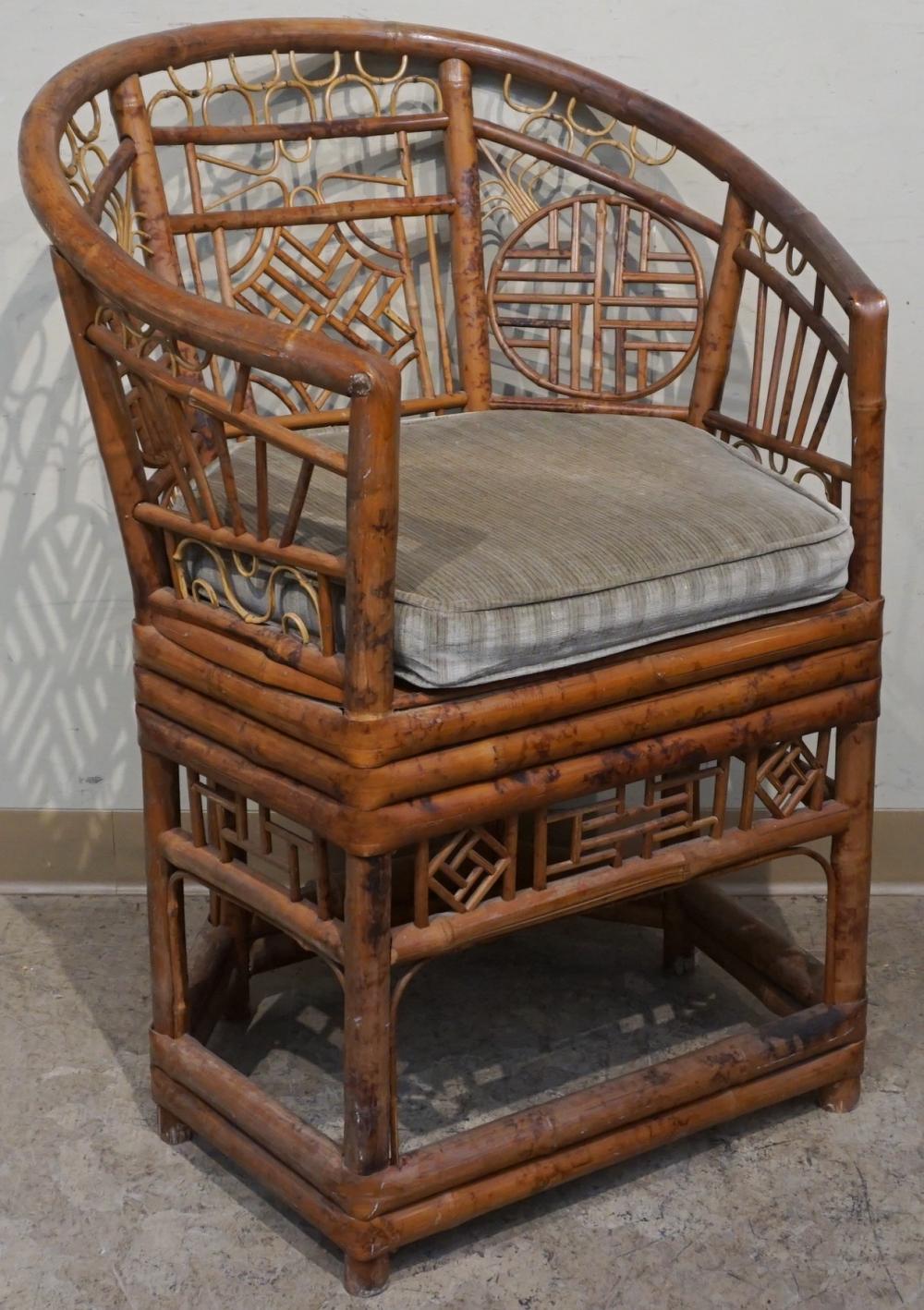 CHINESE RATTAN AND BAMBOO ARMCHAIRChinese