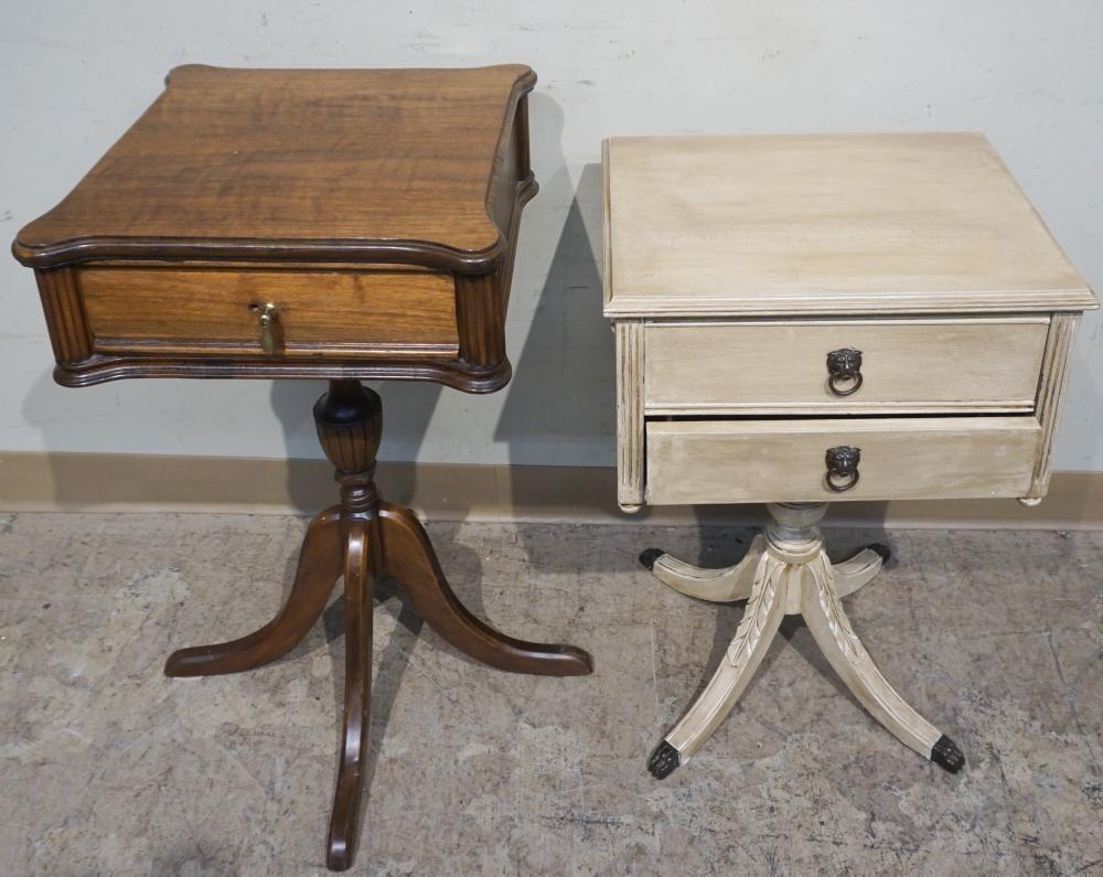 TWO ASSORTED FRUITWOOD SIDE TABLESTwo