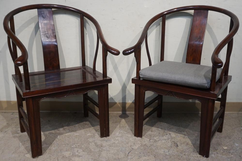 PAIR OF CHINESE HORSESHOE BACK HARDWOOD