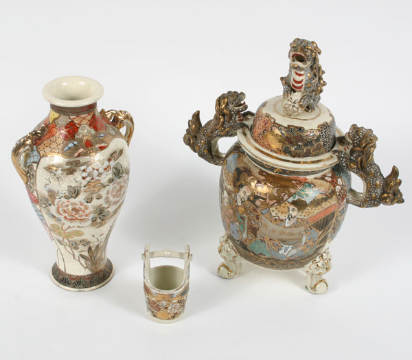 Satsuma jar vase and bucket  5112a
