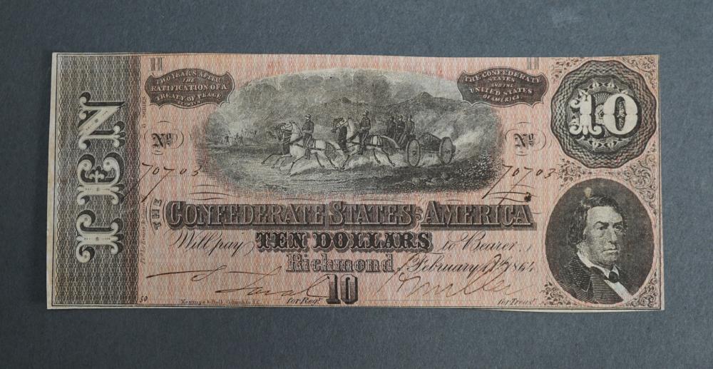 1864 CONFEDERATE STATES OF AMERICA TEN