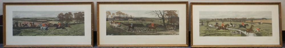 FOX HUNTING SCENES THREE HAND COLORED 32ac42