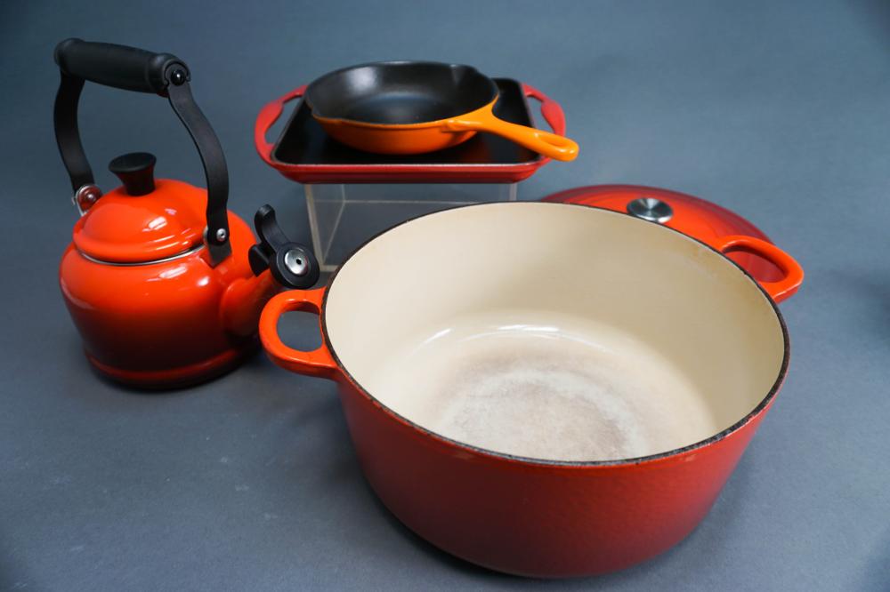 FOUR LE CREUSET FRANCE RED AND