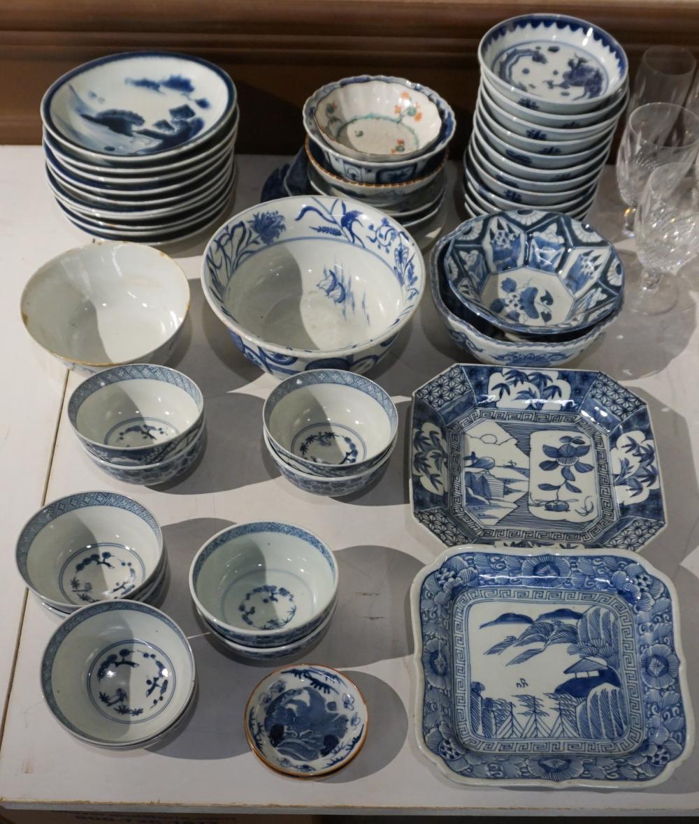 GROUP WITH JAPANESE BLUE AND WHITE