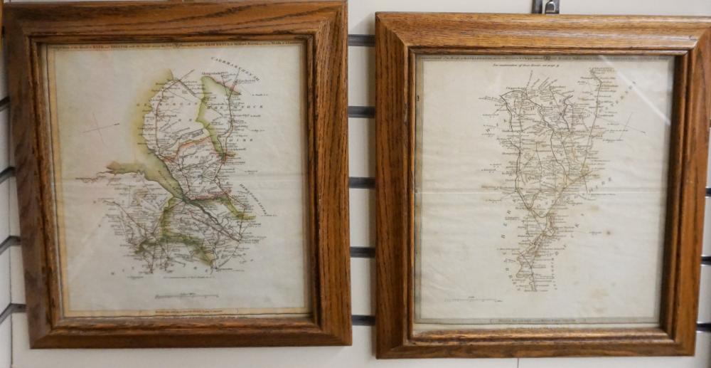 PAIR ENGLISH ROAD MAPS (ROADS MEASURED